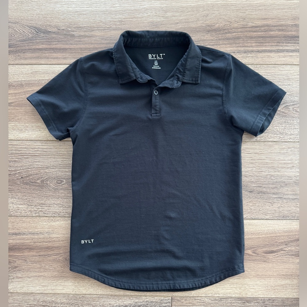 BYLT Kids Drop-Cut: LUX Polo in BLACK— YXL